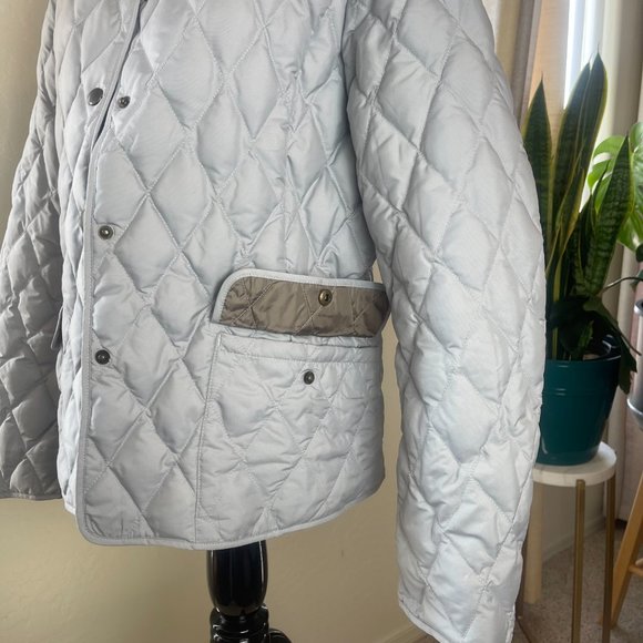 Eddie Bauer Light Gray Down Fill Quilted Jacket - Picture 2 of 7